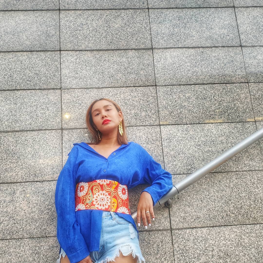 Customer wearing Sumo Vintage